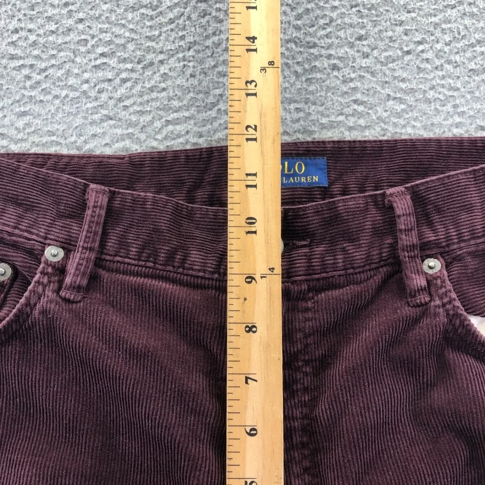 Polo Ralph Lauren Pants Mens 33x32 Burgundy Corduroy 5 Pocket Straight Leg